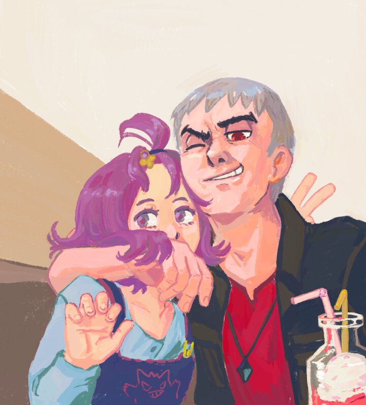 Nanu and Acerola at a cafe