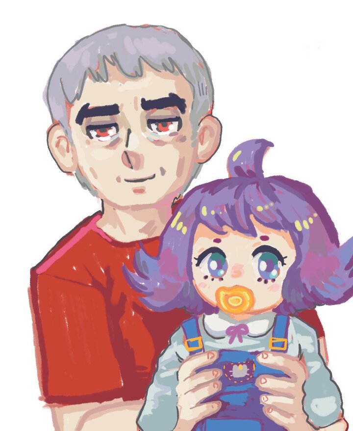 Nanu holding a little baby Acerola