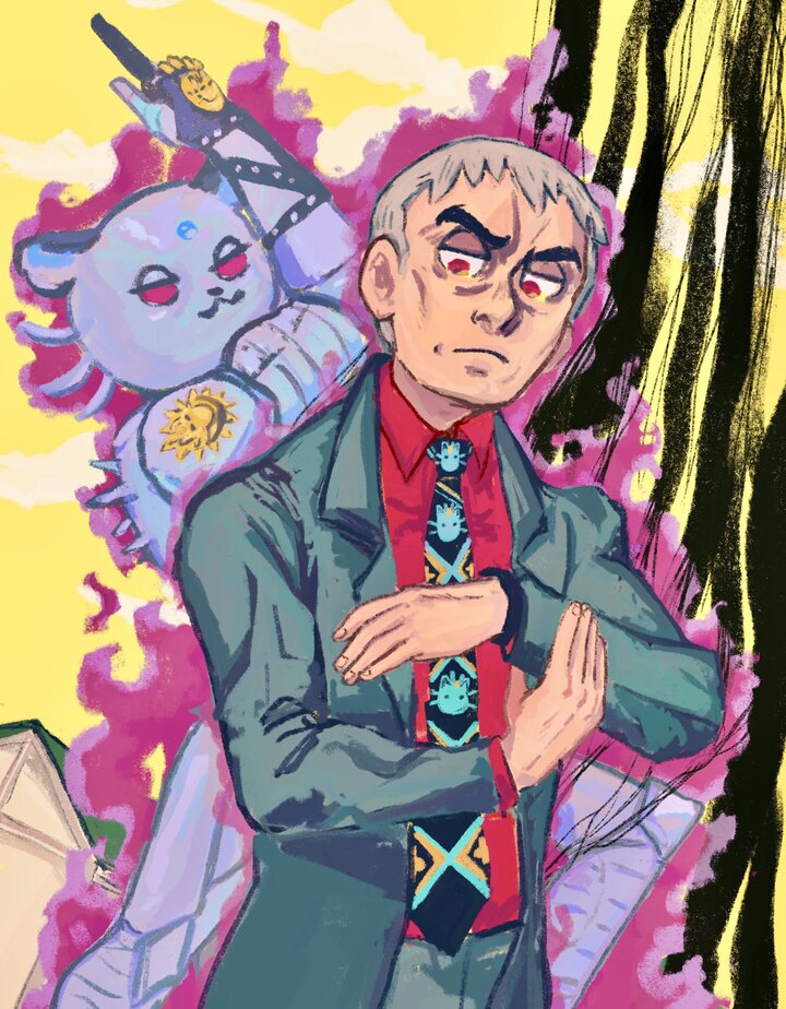 Nanu dressed as Yoshikage Kira