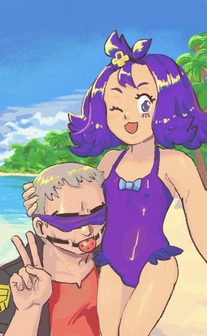 Nanu and Acerola at the beach