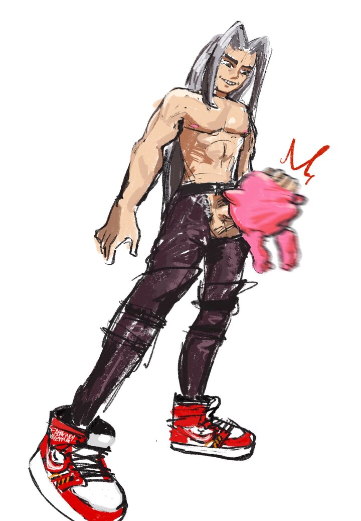 Sephiroth (with drip) fucking Kirby